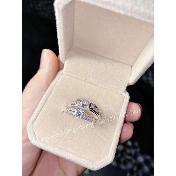 Nhẫn đôi bạc ta nguyên chất MS676