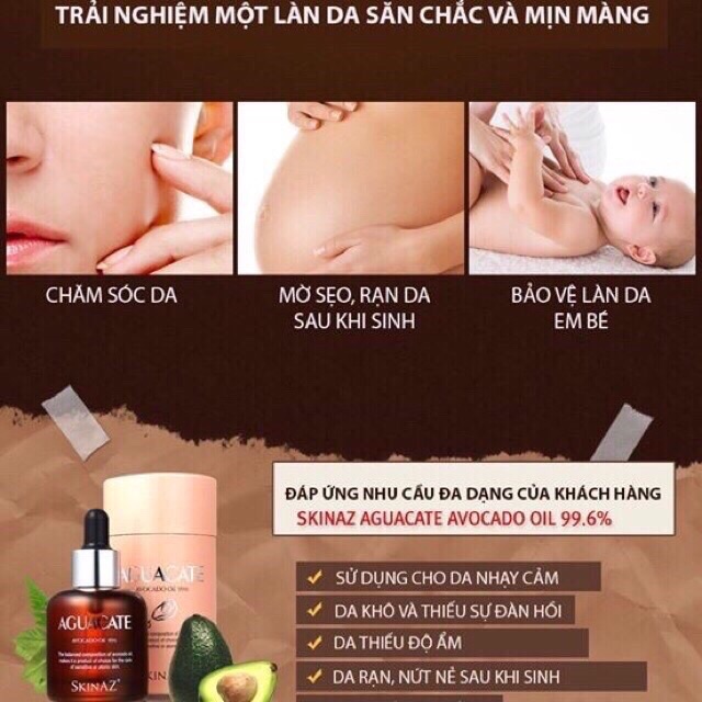 [HÀNG CHÍNH HÃNG] TINH CHẤT BƠ DƯỠNG DA KHỎE CĂNG BÓNG SÁNG HỒNG SKINAZ HÀN QUỐC