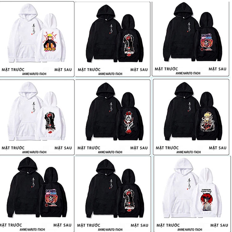 Áo Naruto - BST ÁO KHOÁC ÁO HOODIE HÌNH AKATSUKI UCHIHA, SASUKE , NARUTO ANIME KÈM QUÀ TẶNG 💖