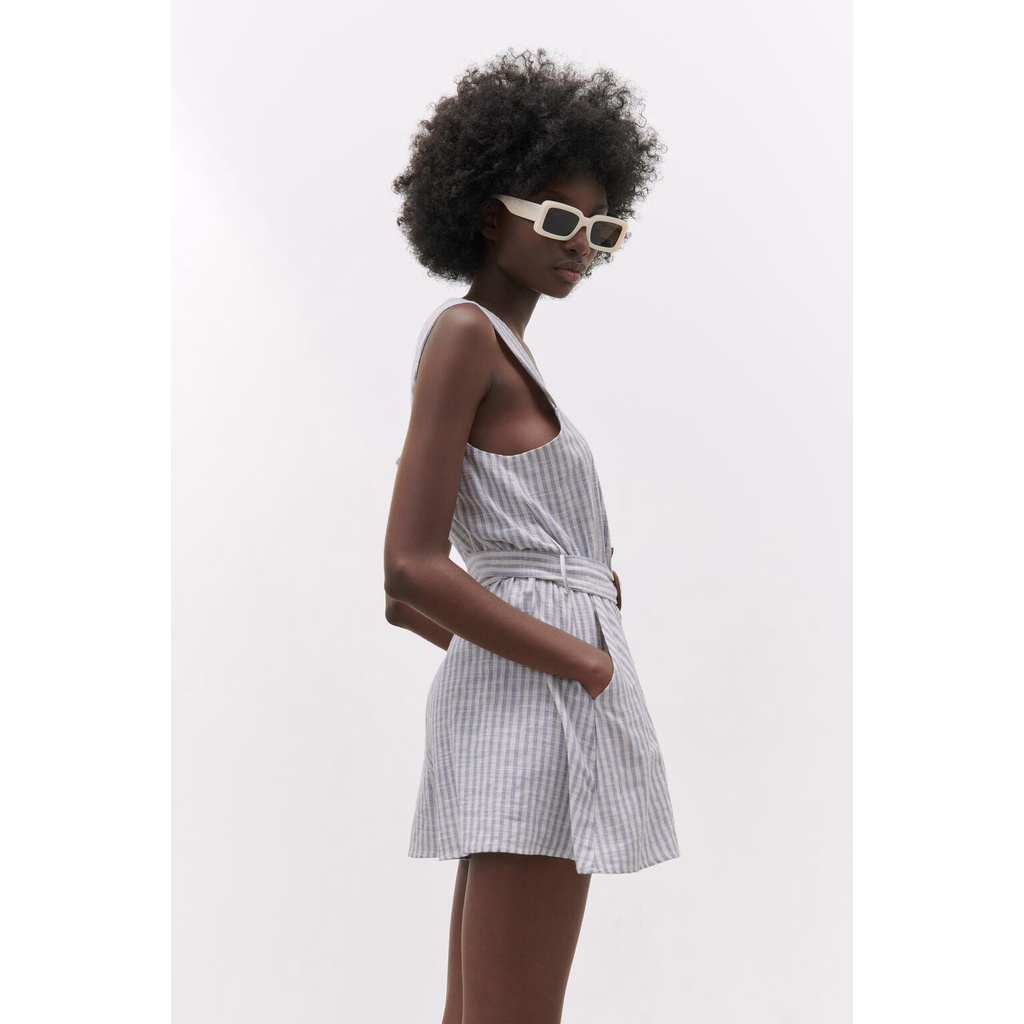 ZARA -Bộ jumpsuit sọc thắt lưng nữ 00387065104