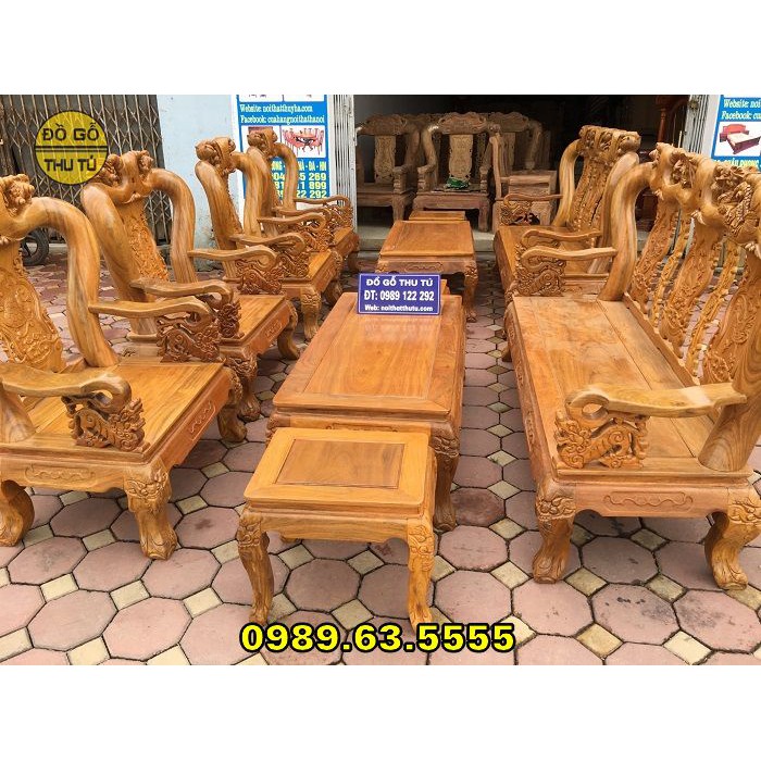 Bộ Bàn Ghế Tứ Linh Gỗ Lim Tay 12