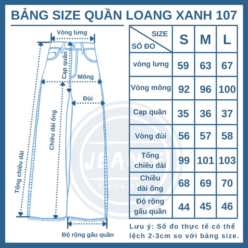 Quần jean nữ ống suông JEANIE trơn loang màu cá tính 428