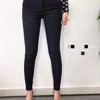 Quần Jeans Nữ, Jeans lưng cao xanh, xanh đen