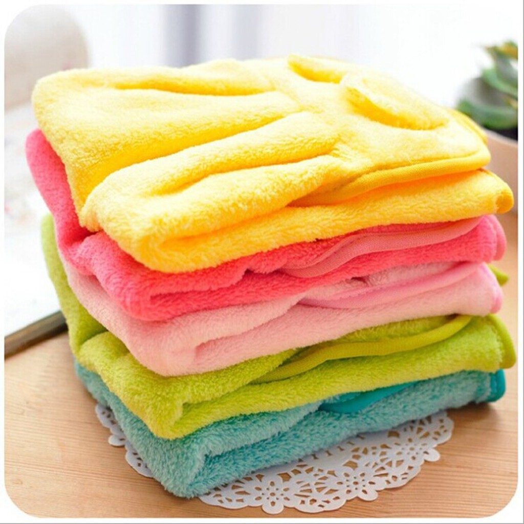 MICROFIBER Khăn Lau Tay Sợi Nhỏ Thấm Hút Hình Động Vật Dễ Thương Cho Nhà Bếp Nhà Tắm