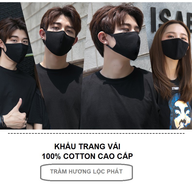 Khẩu Trang Vải Cotton Cao Cấp Chống tia UV Combo 5 cái Màu Trắng | BigBuy360 - bigbuy360.vn