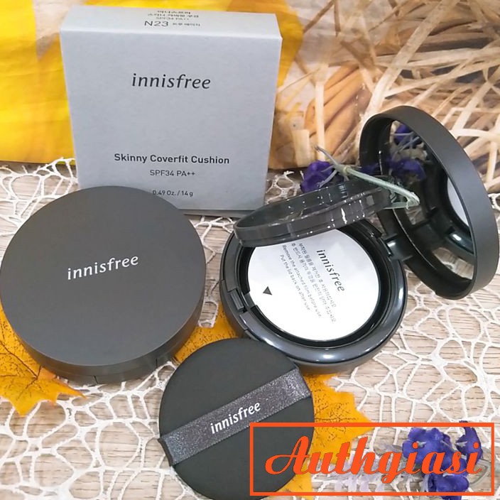 Phấn nước Innisfree Skinny Coverfit Cushion Cover Fit siêu kiềm dầu che phủ tốt 14g