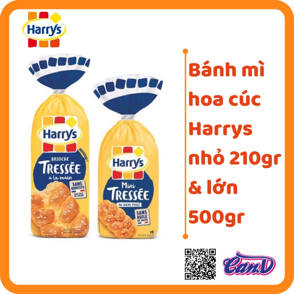 (3 loại) Bánh mì hoa cúc Harrys ổ nhỏ 210gr & lớn 500gr [Sale Toàn Shop]
