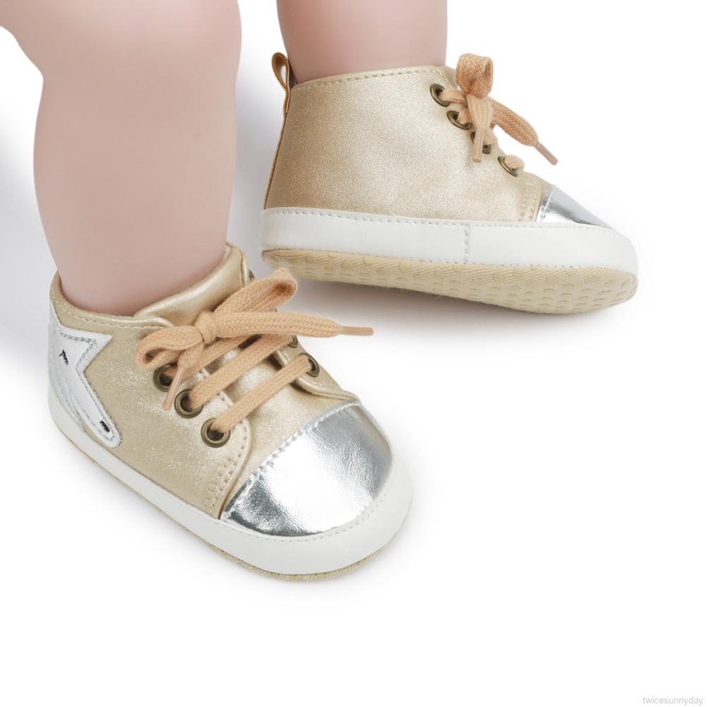 Giày thể thao da PU đế mềm chống trượt cho bé sơ sinh 0-18 tháng tuổi