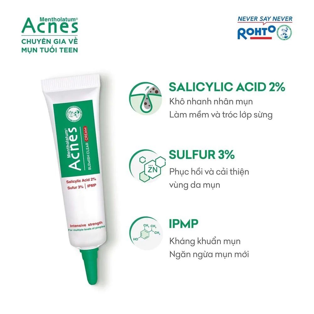 Kem Chấm Mụn Acnes Giảm Mụn Chuyên Sâu Blemish Clear Cream 10g