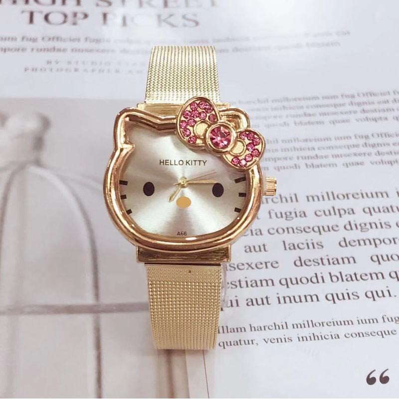 Đồng Hồ Đeo Tay Hình hello kitty Dễ Thương