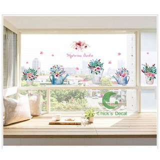 Decal dán tường hình bình hoa trang trí