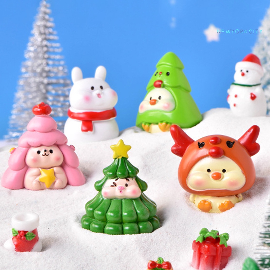 Mô Hình Động Vật Hoạt Hình Bằng Nhựa Resin Trang Trí Giáng Sinh