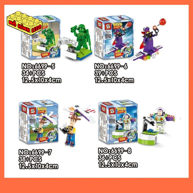 Đồ chơi xếp hình lego giá rẻ SY6699 mô hình minifigure nhân vật Câu chuyện đồ chơi Toy Story Woody Buzz Lightyear