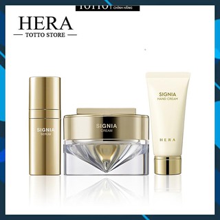 Bộ dưỡng da Hera Siania vàng 24k Trial Kit 80ml/3 pcs - Kem dưỡng da tay Signia Hera; Serum Hera Signia; Kem dưỡng Hera