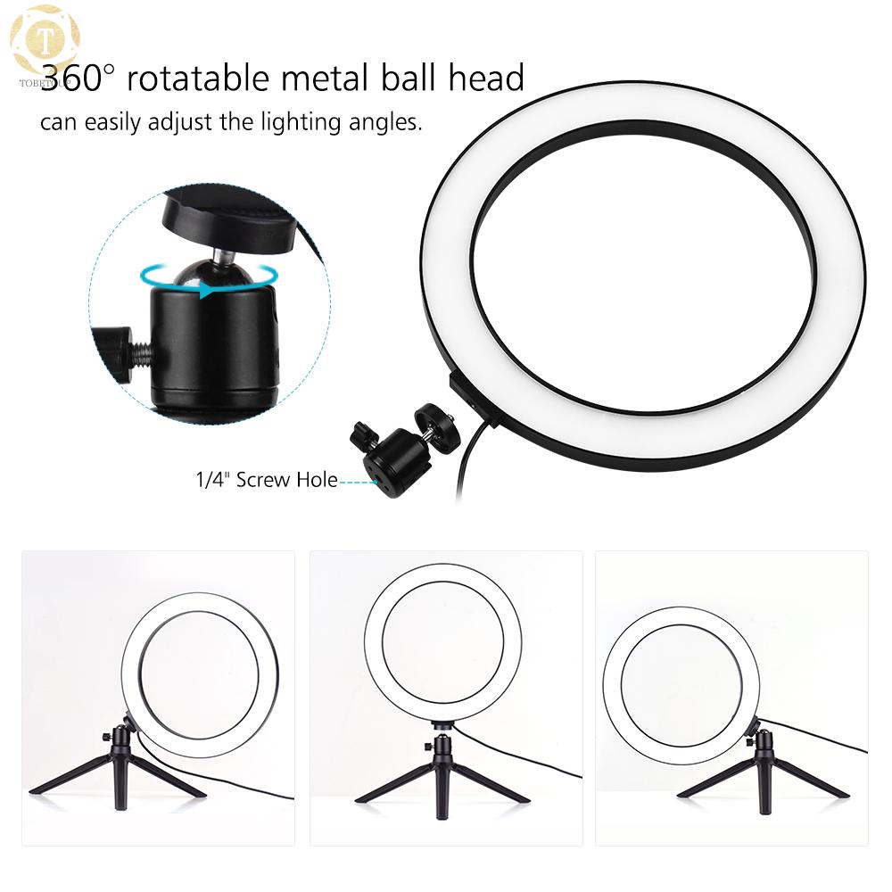 Shipped within 12 hours】 10 Inch LED Ring Light with Tripod Stand Phone Holder 3200K-5500K Dimmable Table Camera Light Lamp 3 Light Modes & 10 Brightness Level for YouTube Video Photo Studio Live Stream Portrait Makeup Photography Ring Light [TO]