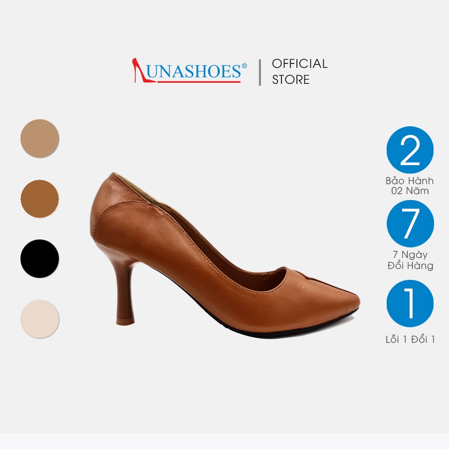 Giày cao gót nữ 7p mũi nhọn LUNASHOES 71902 bảo hành 2 năm 1 đổi 1 thời trang hàng hiệu giầy vnxk giầy trung niên nữ