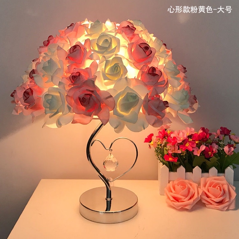 Đèn Ngủ Để Bàn Hoa Hồng - Quà Tặng, Quà Cưới, Trang Trí Phòng Cưới ]