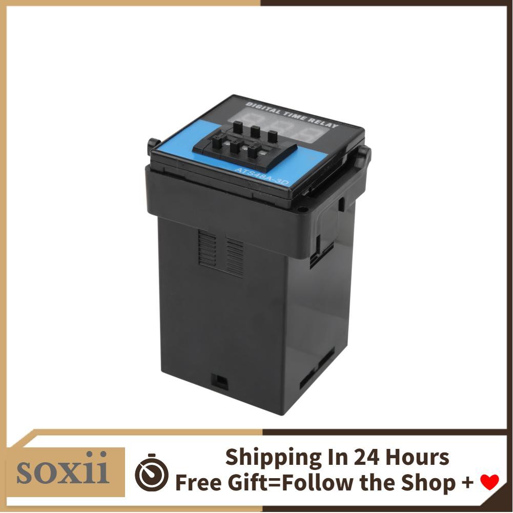 Soxii Time Relay  Digital Display Cycle Delay Switch Controller Timing Module ATS48A‑3D Timer 220V