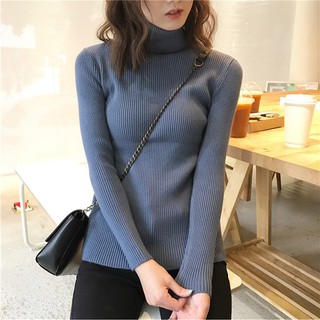Áo len nữ cổ cao tay dài
