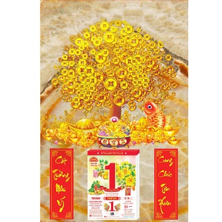 Lịch Gỗ Treo Tường Laminate Tráng Gương 2025 (40X60 Cm) - Cây Tài Lộc 02