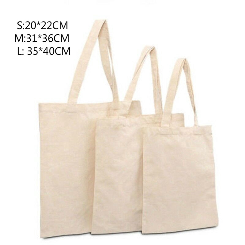 Túi mua sắm vải canvas size S/M/L thiết kế đơn giản tiện dụng