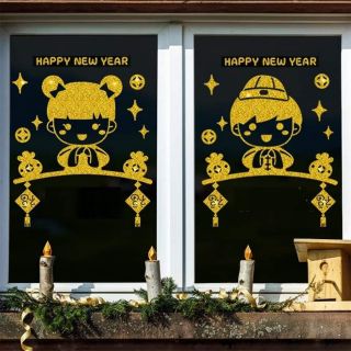 Decal Tết Kim tuyến sáng lấp lánh