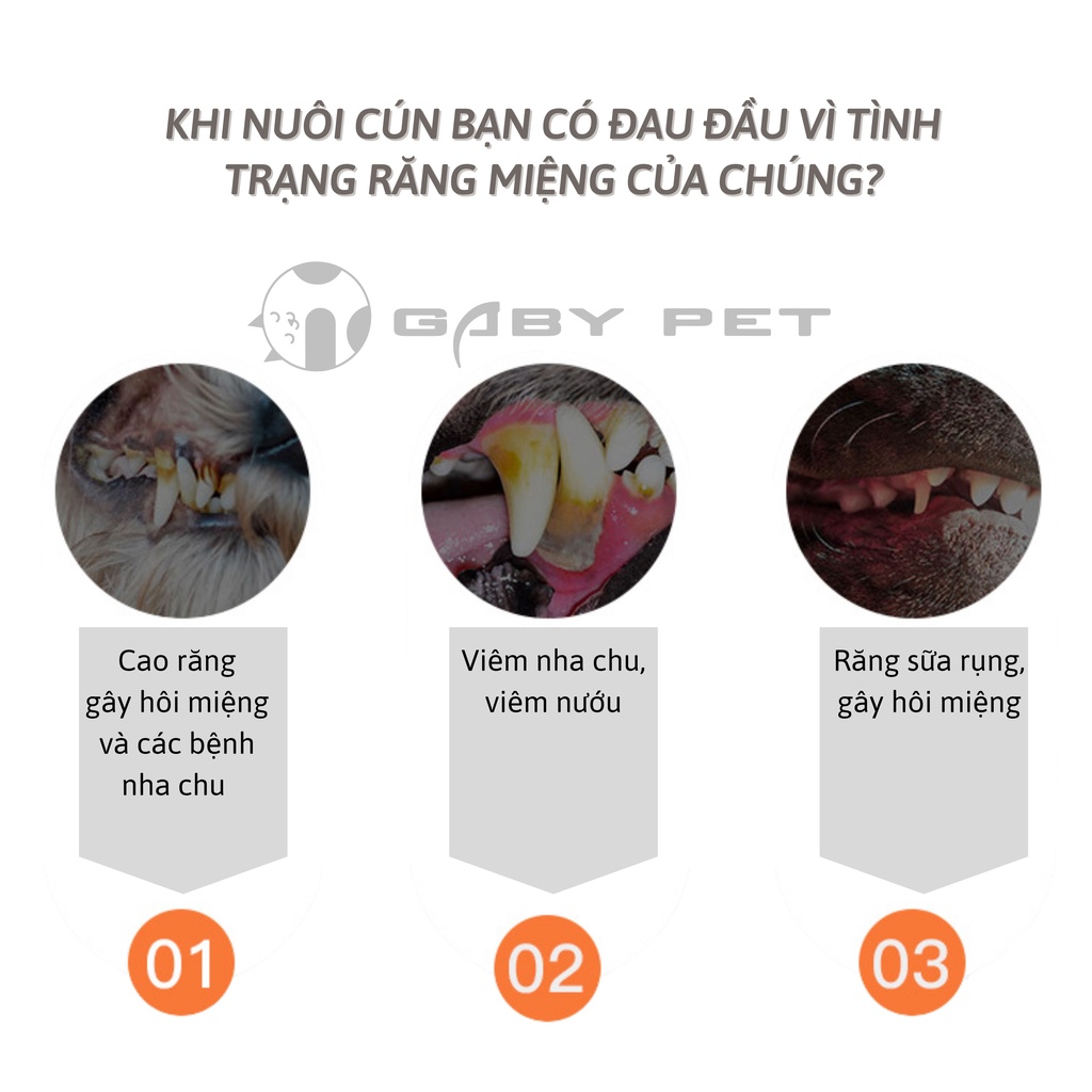 Xương Gặm Cho Chó GABY PET Bổ Sung Canxi Sạch Răng Thơm Miệng