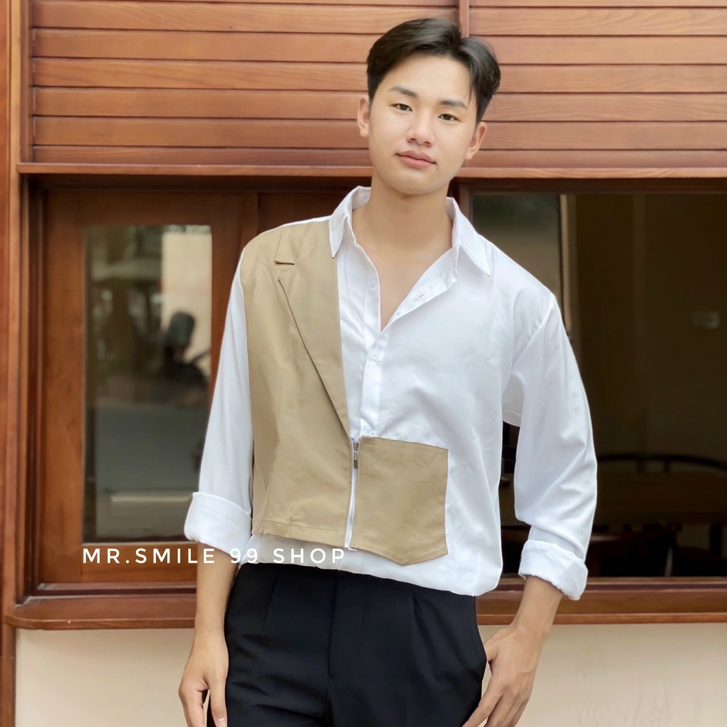Áo sơ mi phối kaki siêu hot hit
