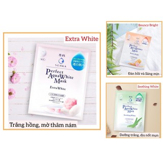 Mặt Nạ Dưỡng Trắng Hồng Da Senka Perfect Aqua White Mask Extra White ,dưỡng trắng dịu mát Soothing White 25mi
