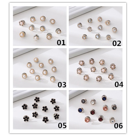 Set 10 Ghim Cài Áo Hình Hoa Đính Ngọc Trai Nhân Tạo Thời Trang