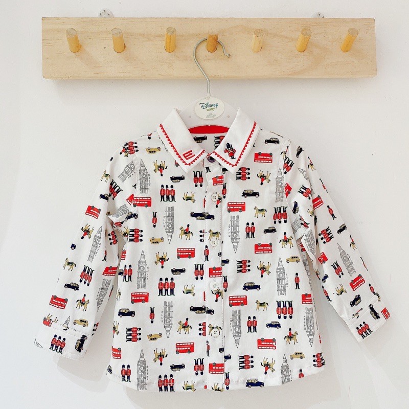 Áo sơ mi dài tay Ettoi bé trai xuất Hàn dư xịn sz 80