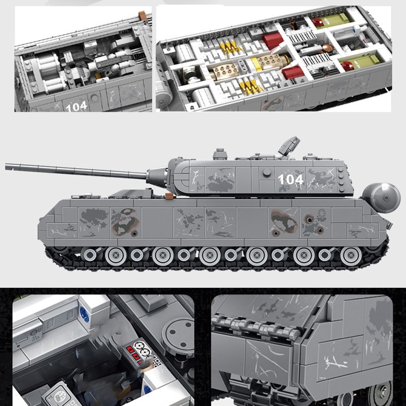 2021 New Đồ chơi Lắp ráp Mô hình xe tăng MOC Number Aight Mouse Tank  Panzer Maus 2127PCS Military  Toys for Kids  Gifts