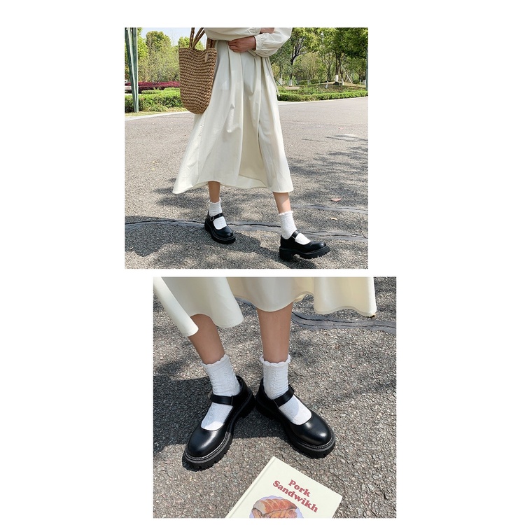 Chic Retro Style Mary Zhenshire Women's Spring 2021 New Versions Of The Japanese Thick Bottom Single Shoes Yinglan Wind