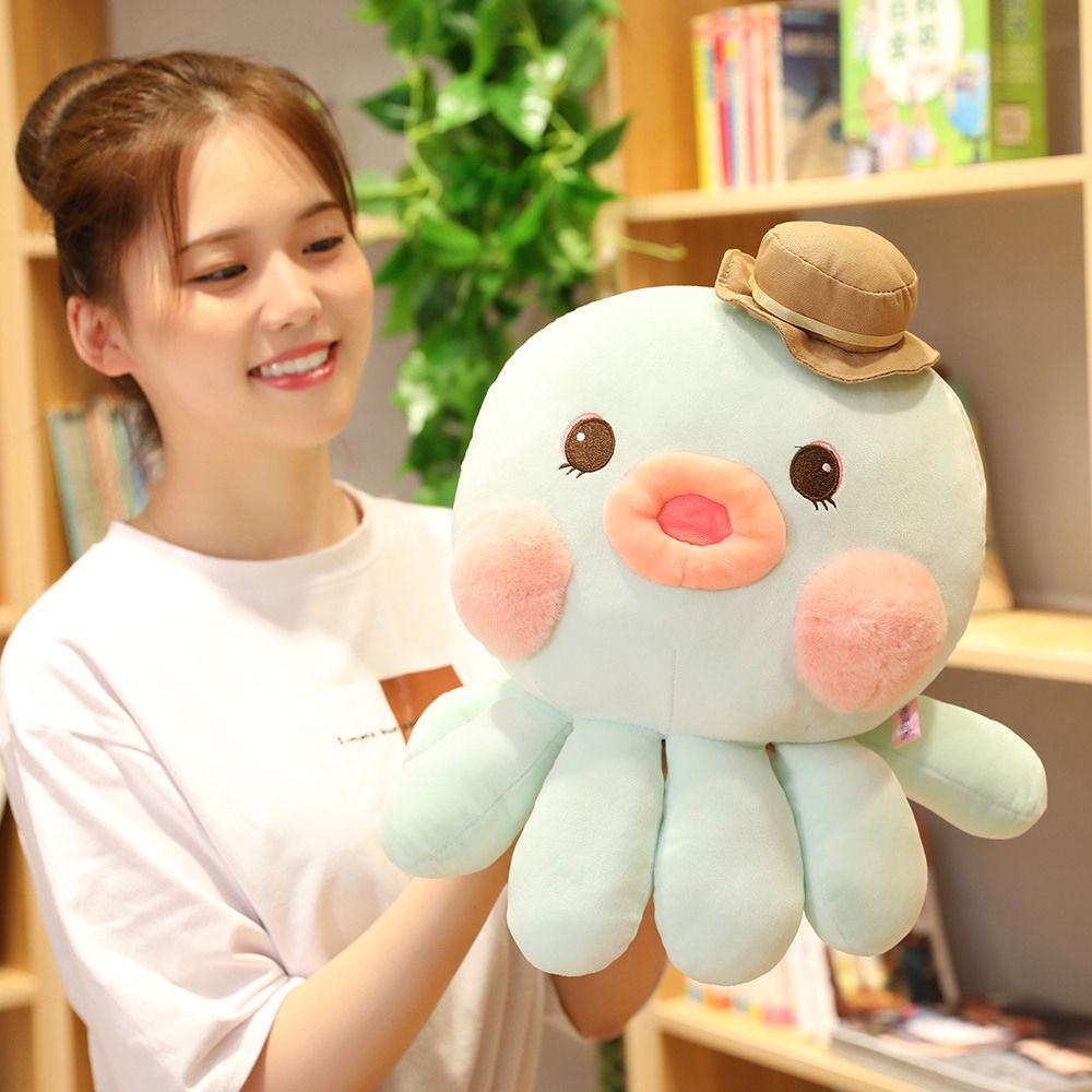 REBUY1 Thú Nhồi Bông Hình Bạch Tuộc Miệng To Mềm Mại Trang Trí Ghế Sofa