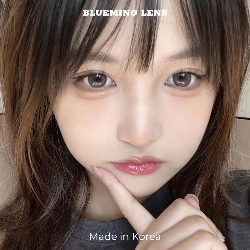 Lens mắt 0 độ Mirage Gray tự nhiên kính áp tròng màu xám trà không giãn 14.0mm