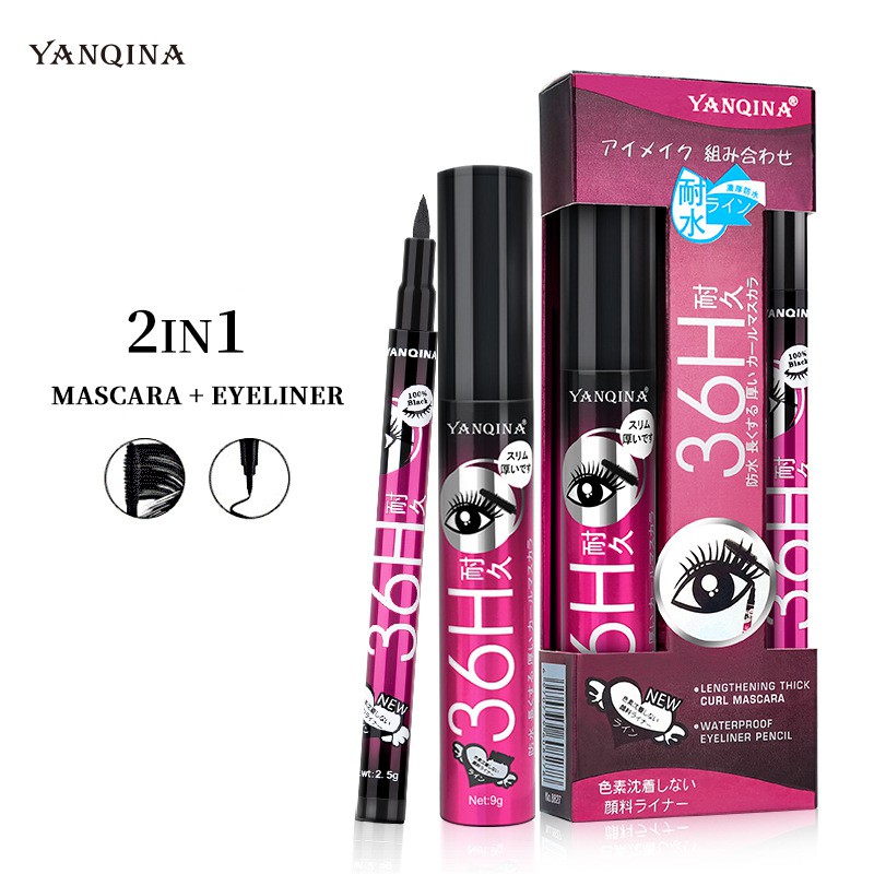 (Hàng Mới Về) Bút Kẻ Mắt Và Mascara Yanqina 36h Chống Thấm Nước Lâu Trôi Không Nhòe