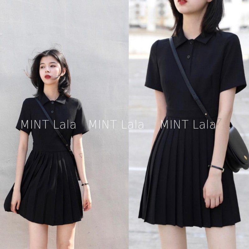 Váy Đầm Liền Xếp Ly Polo MORAN Cho Nữ Phom Đẹp - HÀNG SẴN | BigBuy360 - bigbuy360.vn