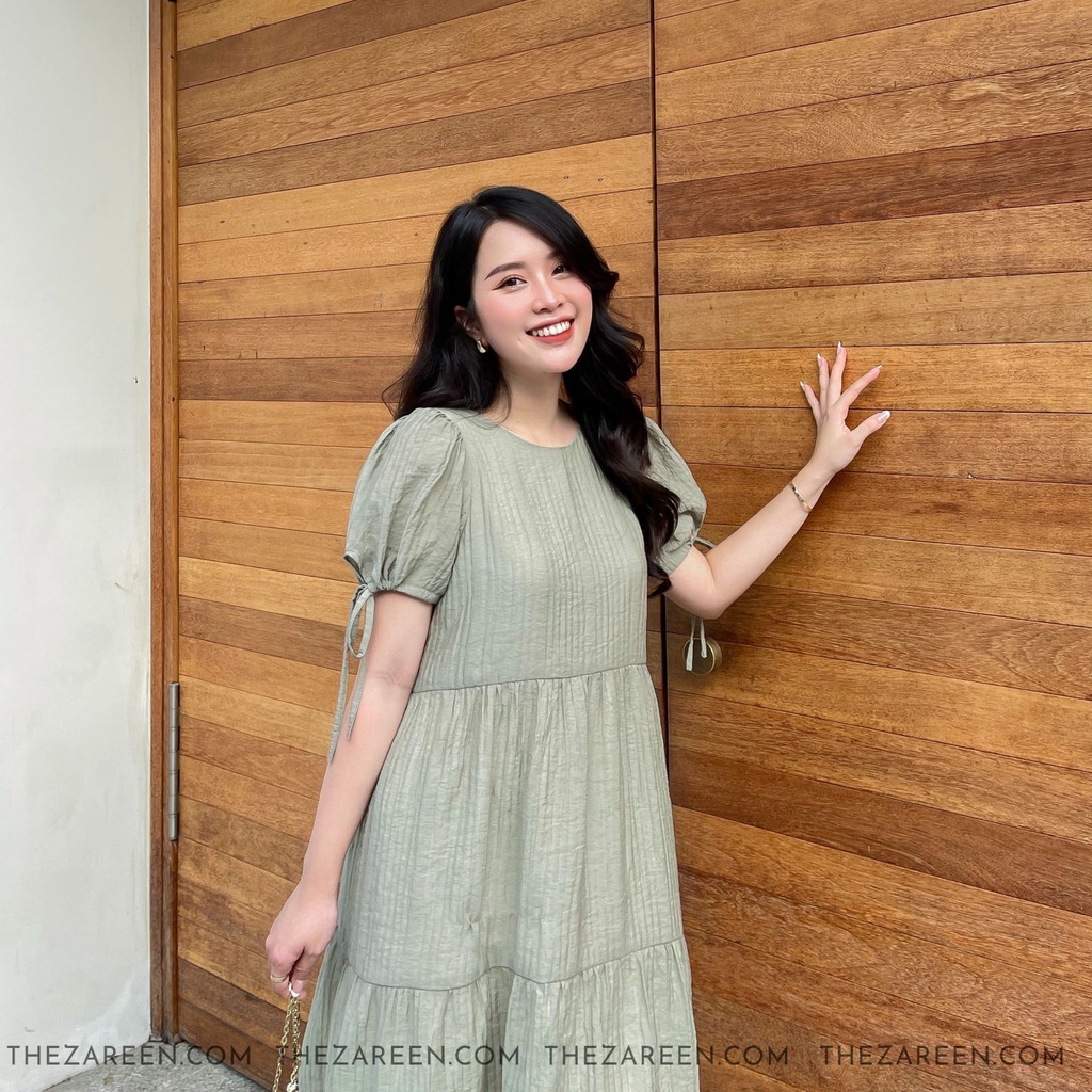 ĐẦM BABYDOLL THẮT NƠ ZAREEN DAX38 XANH RÊU | BigBuy360 - bigbuy360.vn