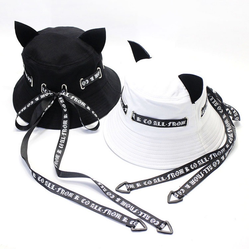 Cute fisherman hat with cat ears children's all-match basin hat sun hat