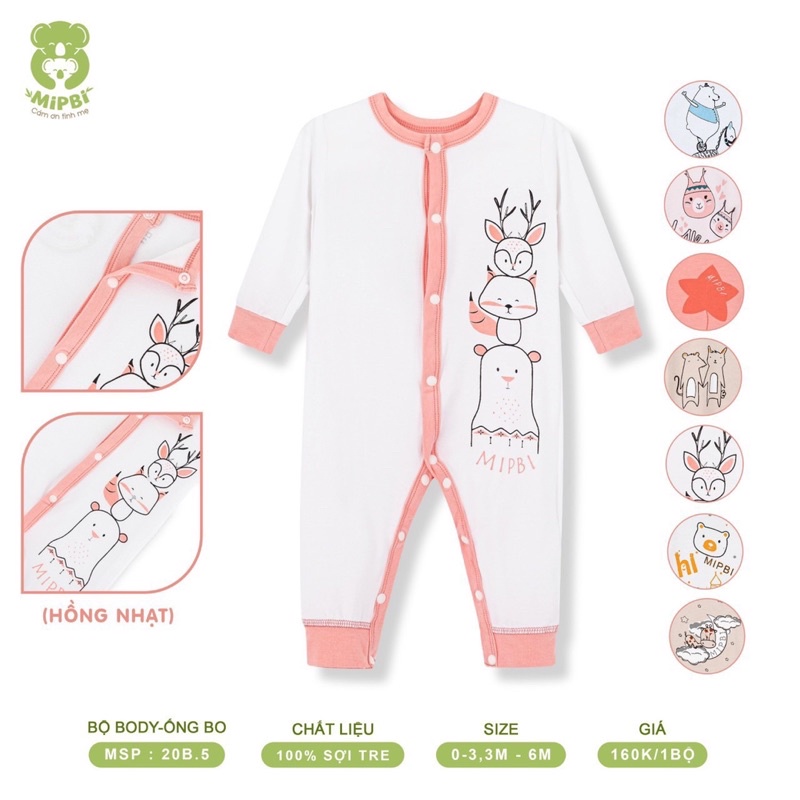 MIPBI - Body vải sợi tre bamboo cho bé