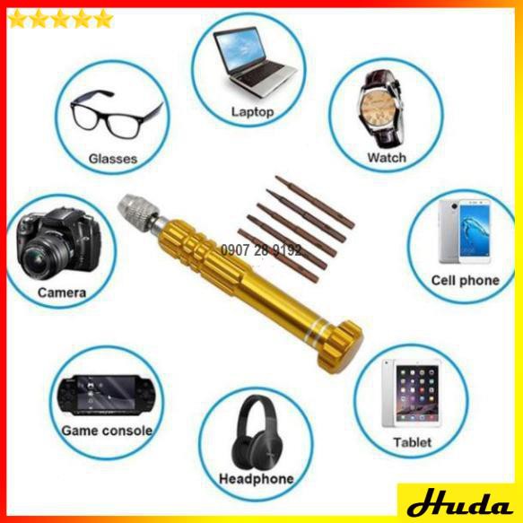 BỘ TUA VÍT 5 ĐẦU SIÊU CỨNG SỮA CHỮA ĐIỆN THOẠI Iphone, Ipad, Samsung  -  đồ làm mộc