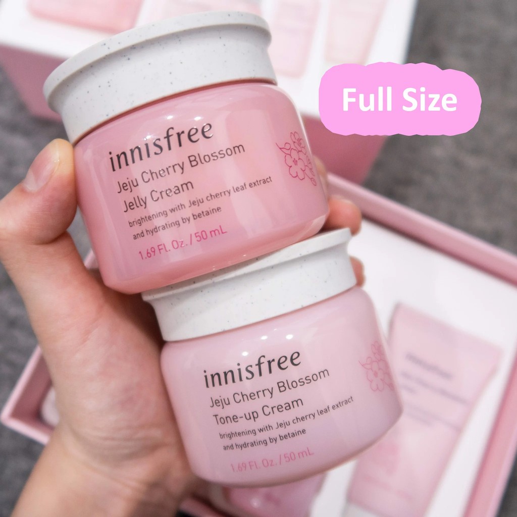 Bộ dưỡng ẩm trắng da anh đào Innisfree Jeju Cherry Blossom Cream Duo Set Auth Hàn Quốc