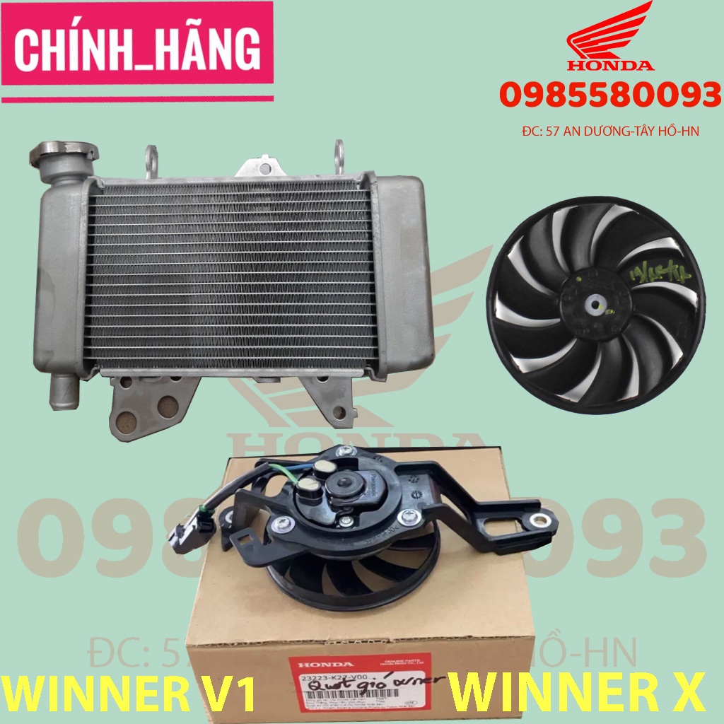 KÉT NƯỚC, QUẠT GIÓ, CÁNH QUẠT XE WINNER/SONIC/WINNERX ZIN HÃNG HONĐA