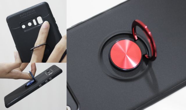 Ốp lưng Samsung Note 8 chống sốc giá đỡ kiêm Nhẫn Ô tô hiệu Auto Focus cao cấp siêu bền