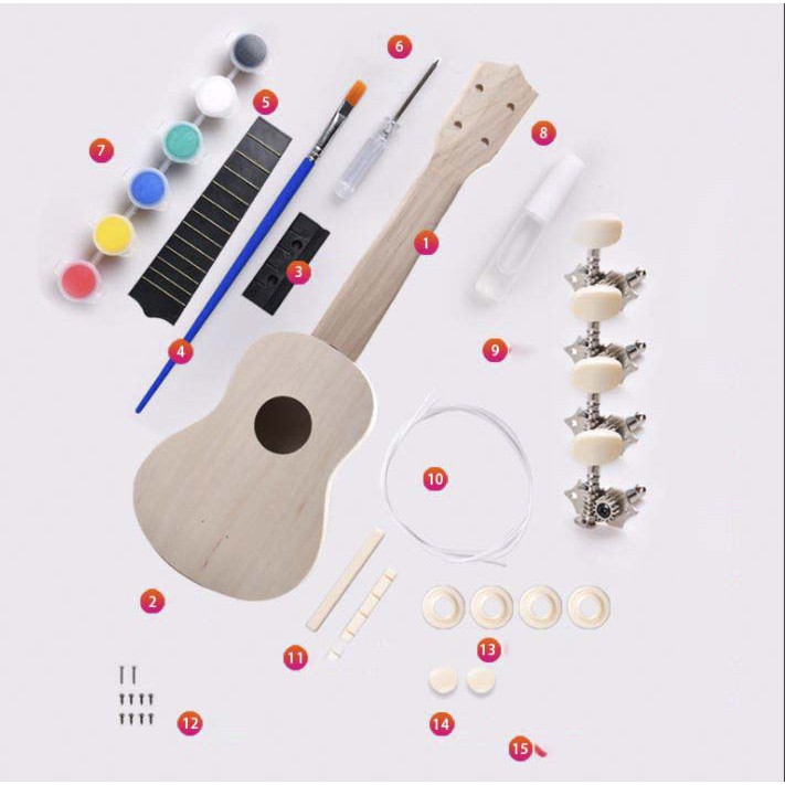 Đàn Ukulele, Kalimba tự lắp kèm màu vẽ và hướng dẫn chơi