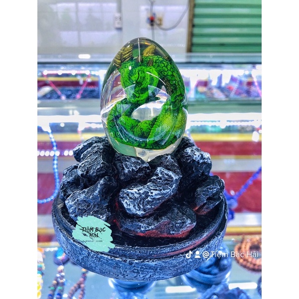 Trứng rồng dung nham phong thuỷ Dragon Egg bằng nhựa