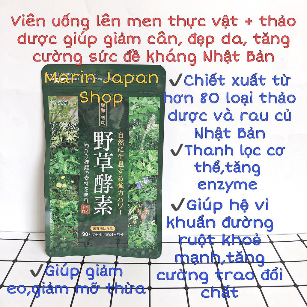 Viên uống lên men rau củ và thảo dược giúp giảm cân, giảm eo, đẹp da, tăng sức đề kháng Nhật Bản