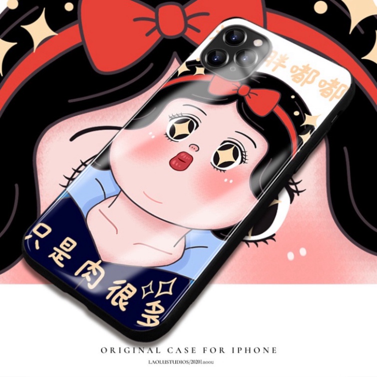 Ốp lưng iphone 6, 7, 8 Plus, X, XS, XR, XSMAX, 11, 11PRO, 11 PROMAX, 12, 13 PROMAX BẠCH TUYẾT BÉO BẰNG KÍNH PKVN