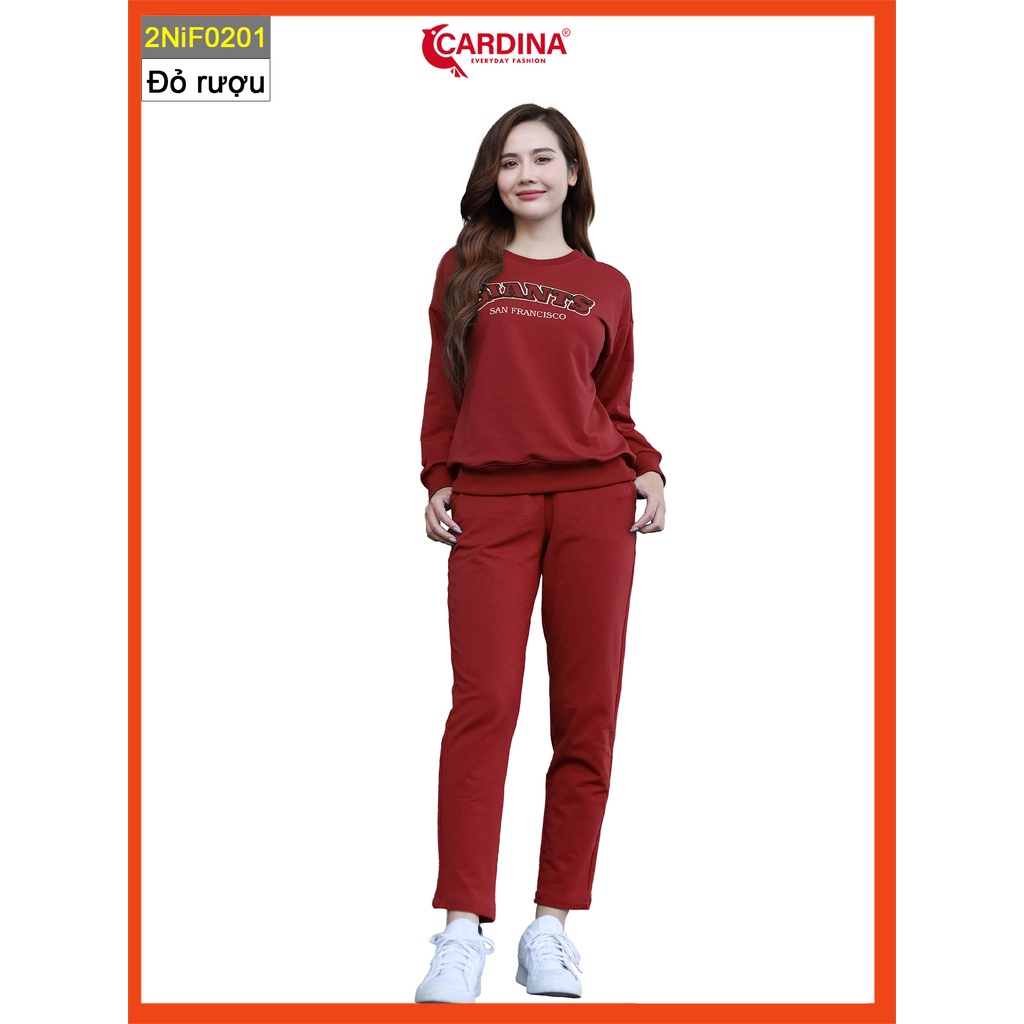 Bộ nỉ nữ CARDINA chất nỉ cao cấp dáng thể thao năng động 2NiF02