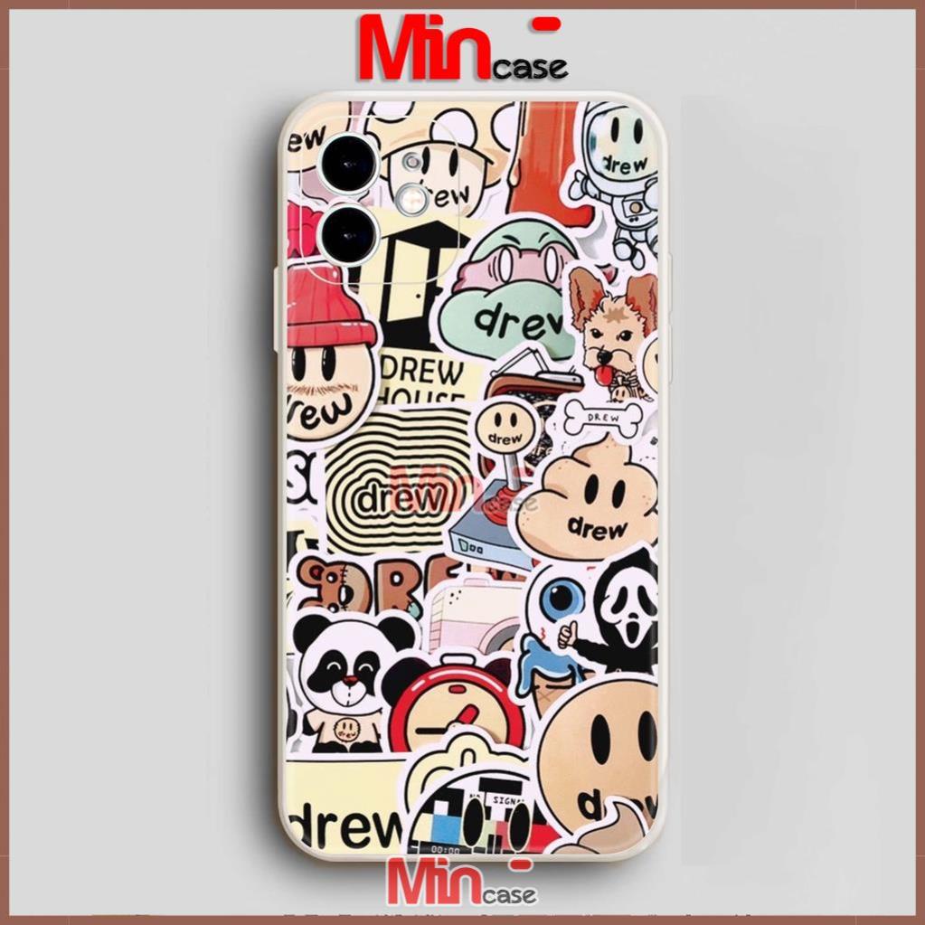 Ốp lưng iPhone Drew cạnh viền vuông silicon mềm dẻo cho iphone 6/6s/7/8/X/XS/XR/11/12/13 Pro Plus Max cute dễ thương đẹp